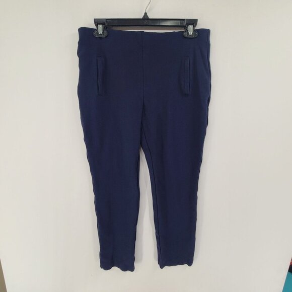Chico's Pants - Chico's Women's Dress Ponte Knit Pants NavyBlue Size S Pull On Strech Office